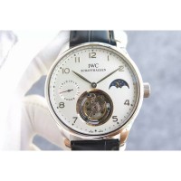 Réplique IWC Portuguese Regulateur Tourbillon Acier Inoxydable Cadran Blanc Marqueurs En Acier