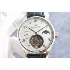 Réplique IWC Portuguese Regulateur Tourbillon Acier Inoxydable Cadran Blanc Marqueurs En Acier