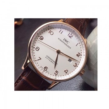 Réplique IWC Portuguese Cadran Blanc Or Rose