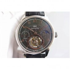 Réplica IWC Tourbillon Portuguese Phase de Lune Réserve de Marche Cadran Noir