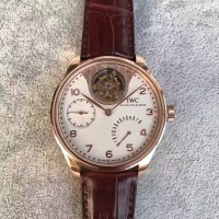 Réplique IWC Portuguese Tourbillon Mystery IW5042 Cadran Blanc - Or Rose