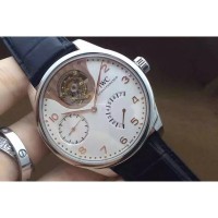 Réplique IWC Portuguese Tourbillon Mystery IW504204 Cadran Blanc en Acier Inoxydable