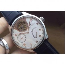 Réplique IWC Portuguese Tourbillon Mystery IW504204 Cadran Blanc en Acier Inoxydable