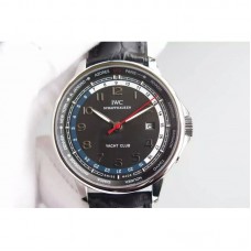 Réplique IWC Portuguese Yacht Club Cadran noir en acier inoxydable