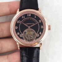 Réplique A. Lange & Sohne 1815 Tourbillon 730.032 Cadran noir en or rose