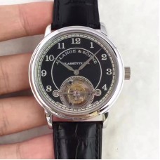 Réplique A. Lange & Sohne 1815 Tourbillon 730.032 cadran noir en acier inoxydable