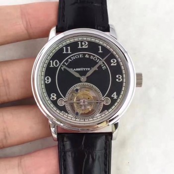 Réplique A. Lange & Sohne 1815 Tourbillon 730.032 cadran noir en acier inoxydable