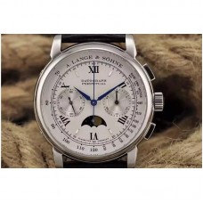 Réplique A. Lange & Sohne Lemania Moonphase Chronographe En Acier Inoxydable Cadran Blanc Suisse Lemania