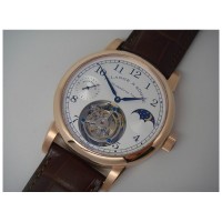 Réplique A. Lange & Sohne Pour Le Merite Tourbillon Moonphase Or Rose Cadran Blanc Tourbillon Suisse