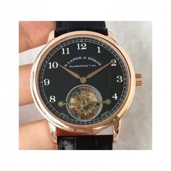 Réplique A. Lange & Sohne 1815 Tourbillon 730.032 Cadran noir en or rose