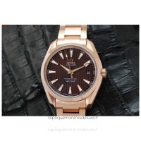 Réplique Omega Aqua Terra 41MM Or rose marron Dial 