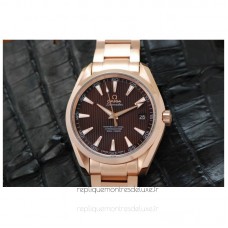 Réplique Omega Aqua Terra 41MM Or rose marron Dial 