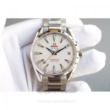 Réplique Omega Aqua Terra James Bond 41MM Acier inoxydable Blanc Dial 