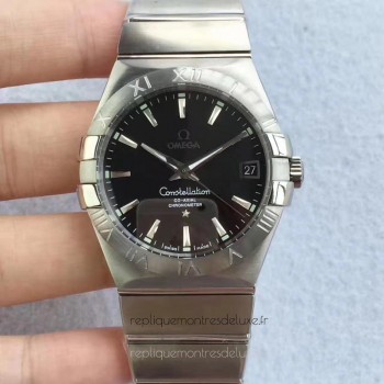 Réplique Omega Constellation 123.10.38.21.01.001 38MM Acier inoxydable Noir Dial 