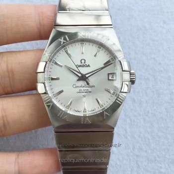 Réplique Omega Constellation 123.10.38.21.02.004 38MM Acier inoxydable argent Dial 