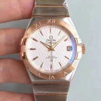 Réplique Omega Constellation 123.20.38.21.02.008 38MM Acier inoxydable /Or rose Blanc Dial 