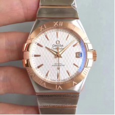 Réplique Omega Constellation 123.20.38.21.02.008 38MM Acier inoxydable /Or rose Blanc Dial 