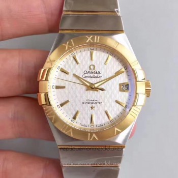 Réplique Omega Constellation 123.20.38.21.02.009 38MM Acier inoxydable /Or jaune Blanc Dial 