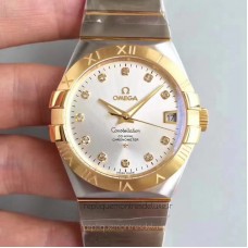 Réplique Omega Constellation 123.20.38.21.52.002 38MM Acier inoxydable /Or jaune Rhodium Dial 