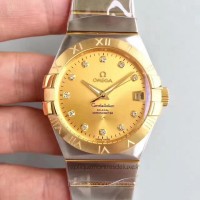 Réplique Omega Constellation 123.20.38.21.58.001 38MM Acier inoxydable /Or jaune Champagne Dial 