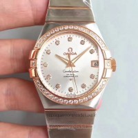 Réplique Omega Constellation 123.25.38.21.52.001 38MM Acier inoxydable /Or rose Rhodium Dial 