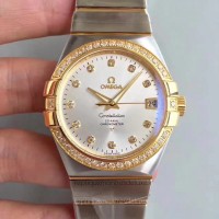 Réplique Omega Constellation 123.25.38.21.52.002 38MM Acier inoxydable /Or jaune Rhodium Dial 