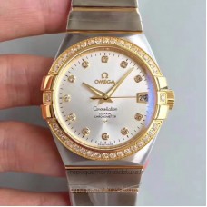 Réplique Omega Constellation 123.25.38.21.52.002 38MM Acier inoxydable /Or jaune Rhodium Dial 