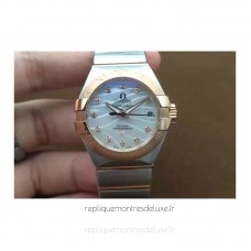 Réplique Omega Constellation Double Eagle Dame 27MM Acier inoxydable /Or rose perle Dial 