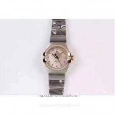 Réplique Omega Constellation Double Eagle Dame 27MM Acier inoxydable /Or rose Rose Dial 