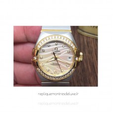 Réplique Omega Constellation Double Eagle Dame 27MM Acier inoxydable /Or jaune Or Dial 