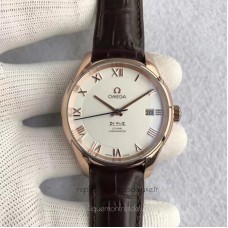 Réplique Omega De Ville Co-Axial 41MM 431.53.41.21.02.001 Or rose Blanc Dial 