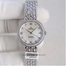 Réplique Omega De Ville Dewdrop 424.55.27.60.55.004 Acier inoxydable /Diamants Mere de perle Dial 