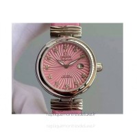 Réplique Omega De Ville Damematic Acier inoxydable Rose Dial 