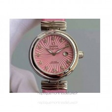 Réplique Omega De Ville Damematic Acier inoxydable Rose Dial 