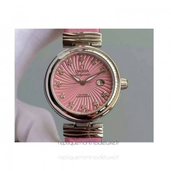 Réplique Omega De Ville Damematic Acier inoxydable Rose Dial 