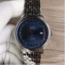 Réplique Omega De Ville Prestige Co-Axial 39.5MM 424.10.40.20.03.002 Acier inoxydable Bleu Dial 