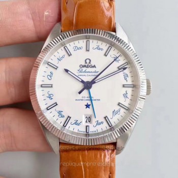 Réplique Omega Globemaster Annual Calendar 130.33.41.22.02.001 Acier inoxydable Blanc Dial 