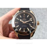 Réplique Omega Planet Ocean Professional 45MM Or rose Noir Dial 