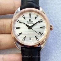 Réplique Omega Seamaster Aqua Terra 150M Master Co-Axial Baselworld 2017 Acier inoxydable /Or rose Blanc Dial 