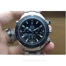 Réplique Omega Seamaster Planet Ocean Chronographe 45MM Acier inoxydable Noir Dial 