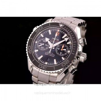 Réplique Omega Seamaster Planet Ocean Chronographe 45MM Acier inoxydable Noir Dial