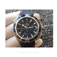 Réplique Omega Seamaster Planet Ocean Chronographe Acier inoxydable Bleu Dial 