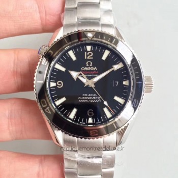 Réplique Omega Seamaster Planet Ocean Liquid Metal 1948 LMPO 222.30.42.20.01.001 Acier inoxydable Noir Dial 