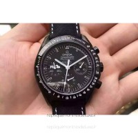 Réplique Omega Speedmaster Moonwatch Anniversaire argent Snoopy PVD Noir Dial 