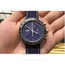 Réplique Omega Speedmaster Moonwatch Anniversaire argent Snoopy Acier inoxydable Bleu Dial 