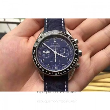 Réplique Omega Speedmaster Moonwatch Anniversaire argent Snoopy Acier inoxydable Bleu Dial 