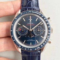 Réplique Omega Speedmaster Moonwatch Moonphase Chronographe 304.33.44.52.03.001 Acier inoxydable Bleu Dial 