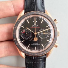 Réplique Omega Speedmaster Moonwatch Moonphase Chronographe 304.63.44.52.01.001 Or rose Noir Dial 