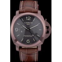 Réplique Montre Bracelet en cuir brun Panerai Luminor cadran noir