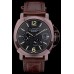 Réplique Montre Bracelet en cuir brun Panerai Luminor cadran noir 4